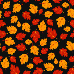 Seamless pattern with autumn leaves.