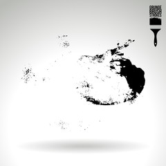 Fototapeta premium Black brush stroke and texture. Grunge vector abstract hand - painted element. Underline and border design.