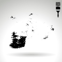 Obraz premium Black brush stroke and texture. Grunge vector abstract hand - painted element. Underline and border design.