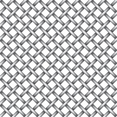 Vector realistic silver wire mesh. Chain Fence. White background.