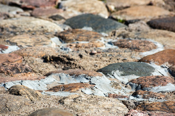 Cobblestone made of round stones