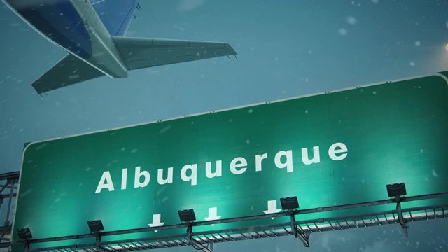 Airplane Take off Albuquerque in Christmas