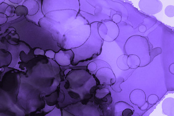 Hand painted alcohol ink background. Abstract delicate violet texture. Contemporary feminine wallpaper. 