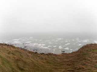 Heligoland on a windy, rainy day