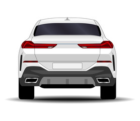 Naklejka premium realistic SUV car. back view.