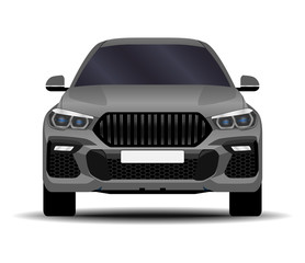 Naklejka premium realistic SUV car. front view.