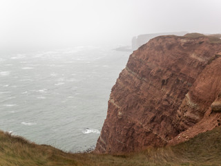 Heligoland on a windy, rainy day