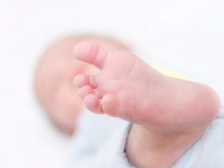 Baby boy&rsquo;s foot (two months old)