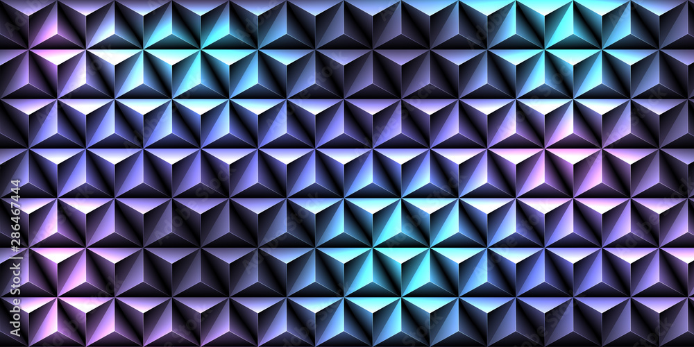 Poster premium triangle background. low poly gradient hexagons with luxury shining lines vector.