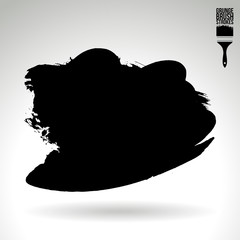 Black brush stroke and texture. Grunge vector abstract hand - painted element. Underline and border design.