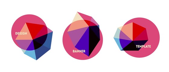 Geometric badges set. Trendy minimal design for banner, logotype, cover.