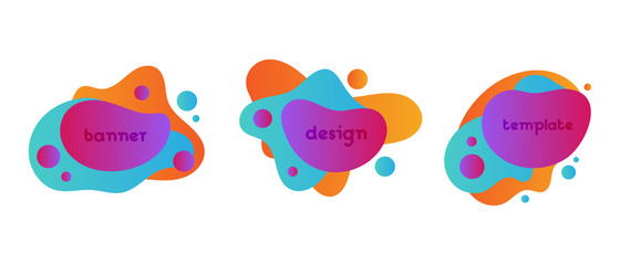 Bubble badges set. Trendy minimal design.