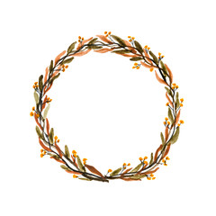 Floral Wreath In Watercolor