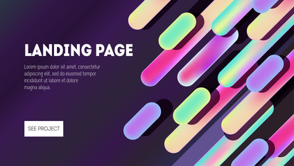 Colorful geometric background for landing page. Dynamic shapes composition.