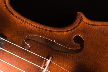 Detail of a Violin F-hole, Isolated