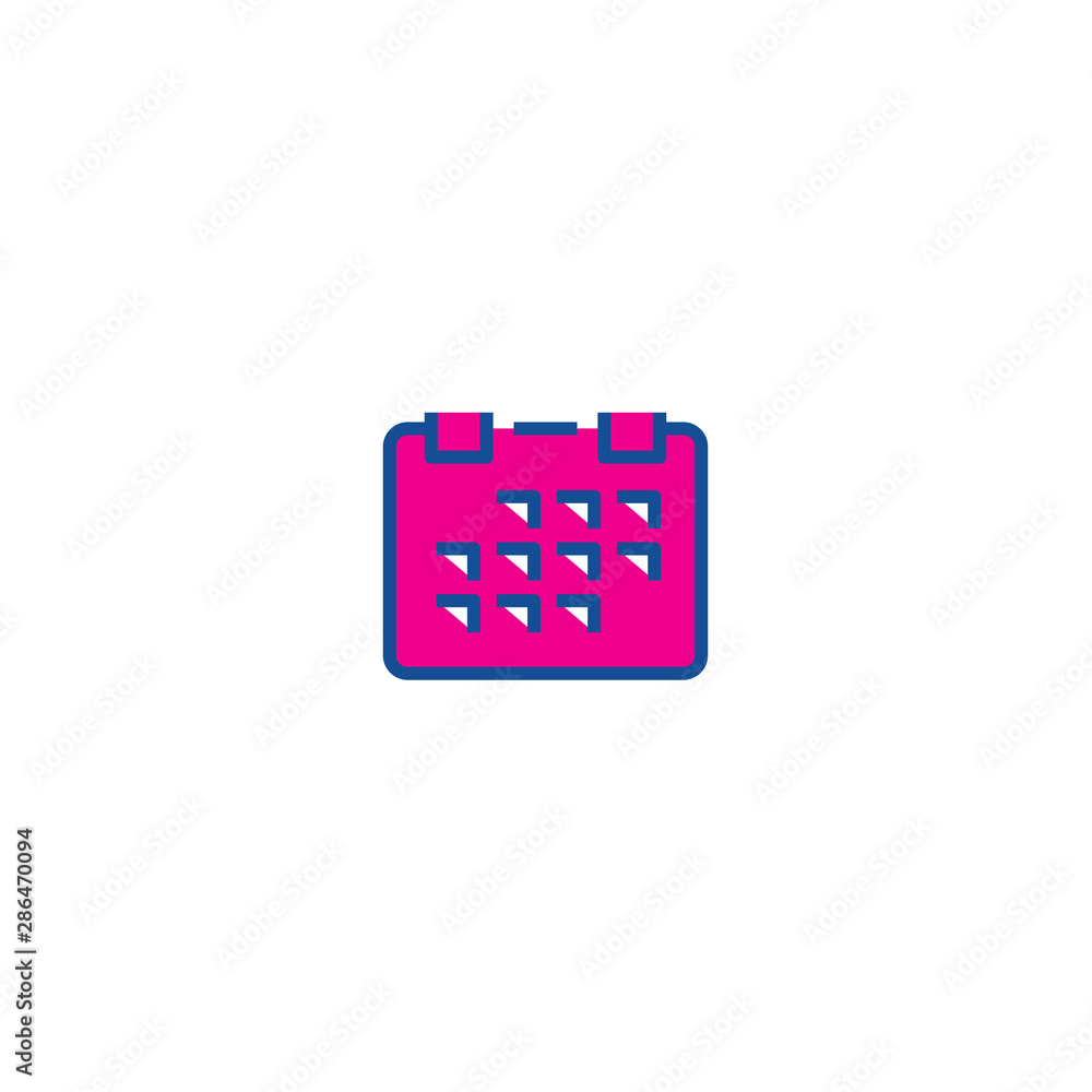 Poster calendar thin line color icon. icon for web and user interface