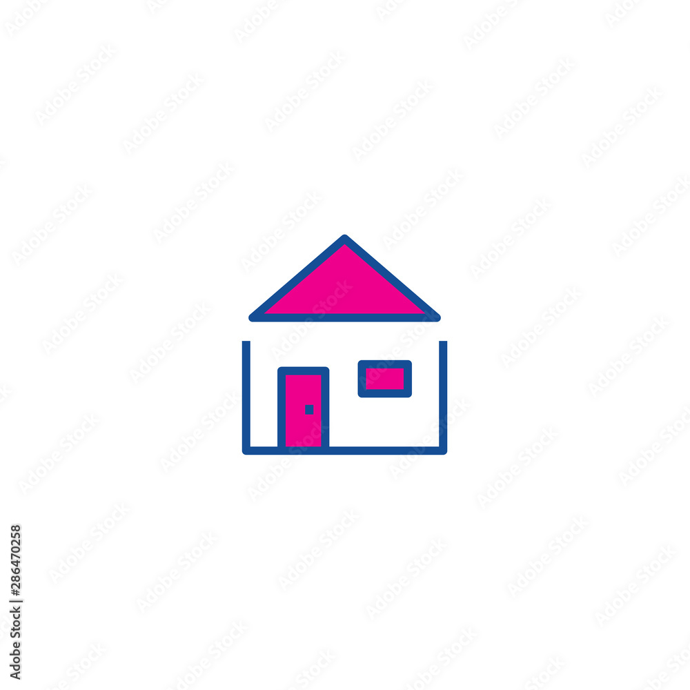 Poster home thin line color icon. icon for web and user interface