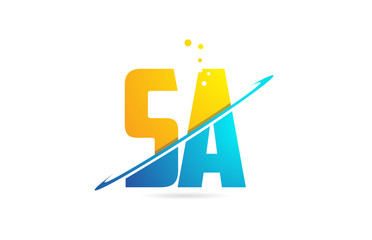 alphabet letter SA S A combination for logo company icon design