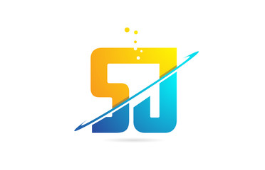 Obraz premium alphabet letter SJ S J combination for logo company icon design