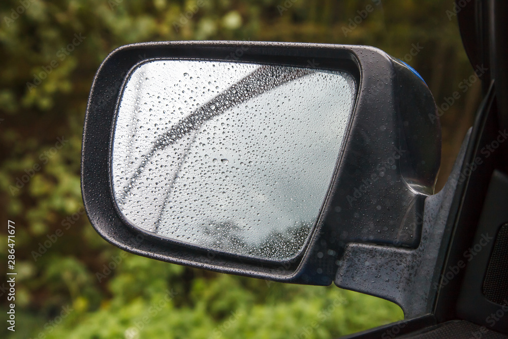 Canvas Prints car mirror with raindrops