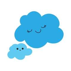 Cute smiling clouds