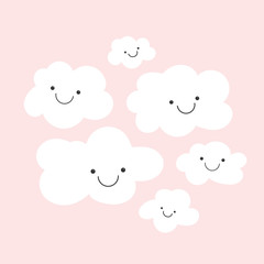 Cute smiling clouds