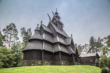 Stave church in Oslo Folkemuseum in Norway © pierrick