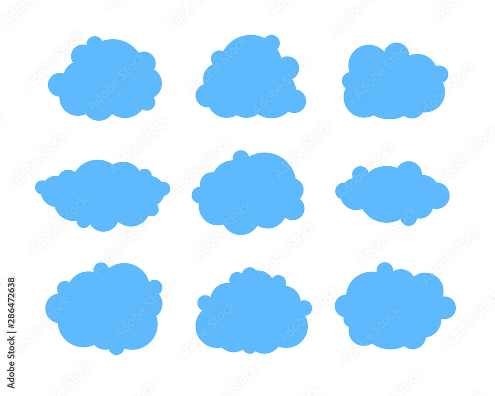 Sticker cloud vector icon set