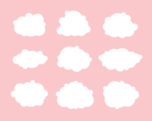 Cloud vector icon set 