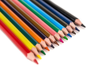 Fototapeta premium color pencils isolated on white background.