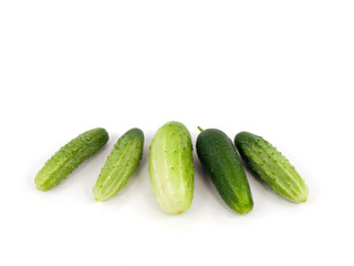 Cucumbers on a white background
