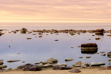 Sunset on the rocks in Keila, Estonia