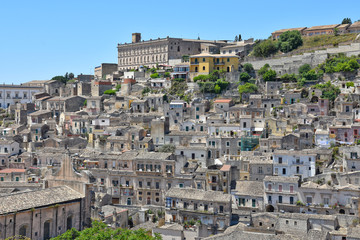 Fototapeta na wymiar Holidays in the old town of Modica, Sicily, a UNESCO World Heritage Site.