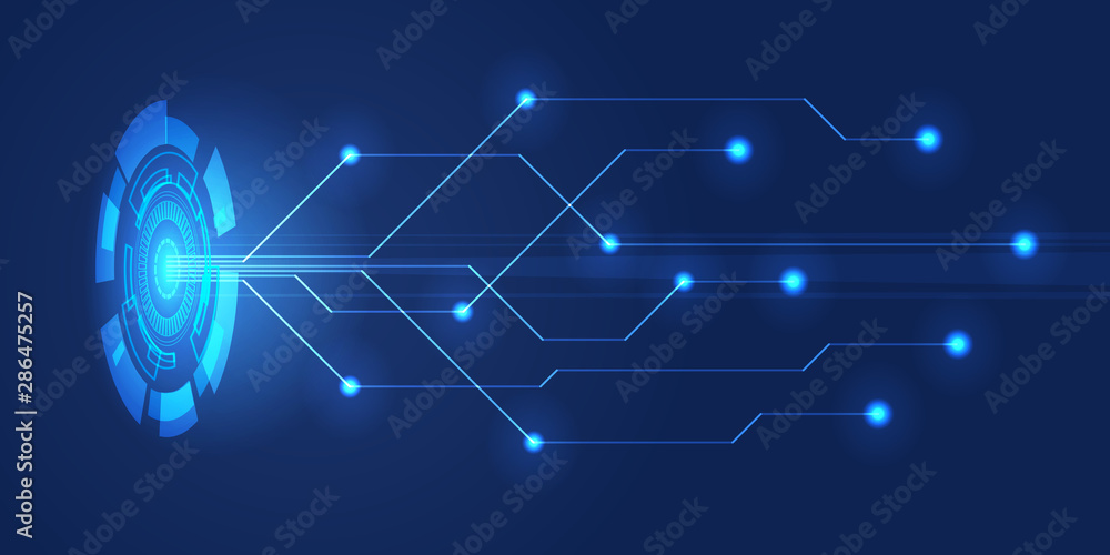 Poster abstract futuristic object. hi-tech communication concept futuristic digital innovation background v