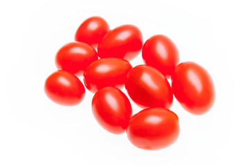 A group of fresh red cherry tomatoes