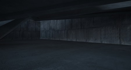Abstract white and concrete interior. 3D illustration and rendering.