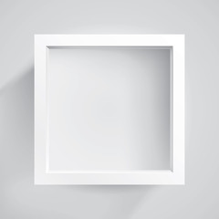 Realistic empty frame on light background, border for your creative project, mockup for you project. Vector design