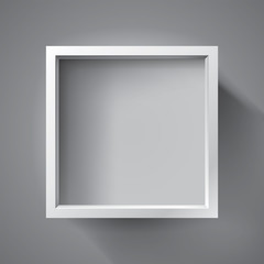 Realistic empty frame on light background, border for your creative project, mockup for you project. Vector design