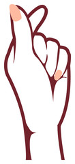 Female hand gesture (hand sign) vector illustration / finger heart 