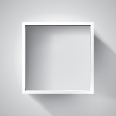 Realistic empty frame on light background, border for your creative project, mockup for you project. Vector design