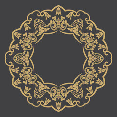 Circular baroque vector ornament.