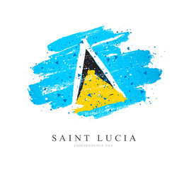 Flag of Saint Lucia. Vector illustration on a white background.