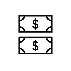 Set of dollars cartoon icons, concept of money, symbol of profit. Vector illustration, simple drawing editable stroke, isolated