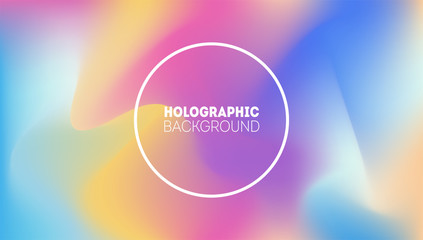 Luxury trendy iridescent graphic template for brochure, banner, wallpaper, mobile screen. 90s, 80s retro style minimal hologram gradient. 