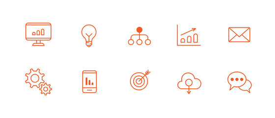 Business web icon set. Simple collection of vector icons. 