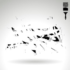 Fototapeta premium Black brush stroke and texture. Grunge vector abstract hand - painted element. Underline and border design.