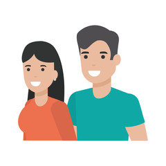 Couple of woman and man cartoon design