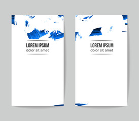 Set of vector business card templates with brush stroke background.