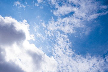 Cloud patterns in a sunny birght sky