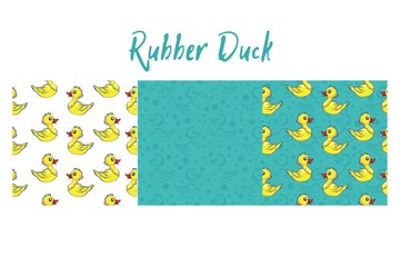 rubber duck pattern with lots of yellow funny ducks